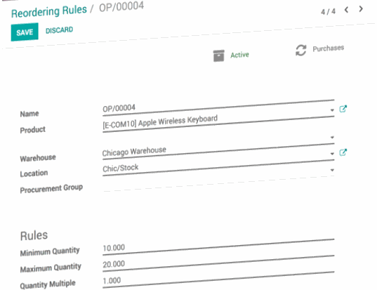 Odoo Purchasing Manager is easier to use than Syteline, Global Shop, and Plex Systems